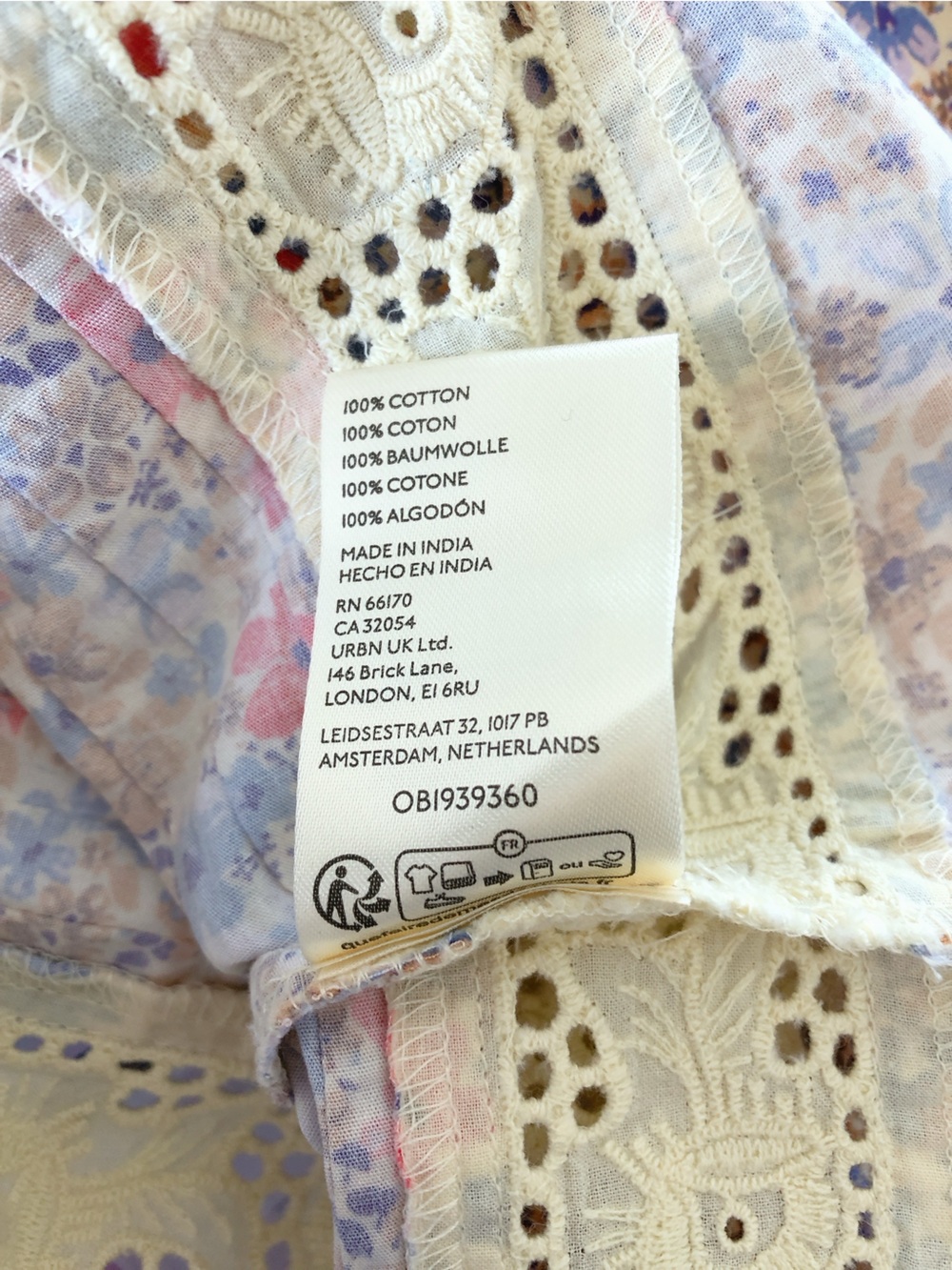 Free People Kiana lace printed tank top medium floral shirt - Picture 14 of 15